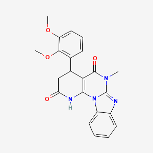molecular formula C22H20N4O4 B4325693 4-(2,3-dimethoxyphenyl)-6-methyl-3,4-dihydropyrido[3',2':5,6]pyrimido[1,2-a]benzimidazole-2,5(1H,6H)-dione 