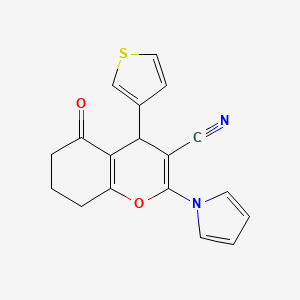 5-oxo-2-(1H-pyrrol-1-yl)-4-(3-thienyl)-5,6,7,8-tetrahydro-4H-chromene-3-carbonitrile