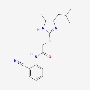 N-(2-cyanophenyl)-2-[(5-isobutyl-4-methyl-1H-imidazol-2-yl)thio]acetamide