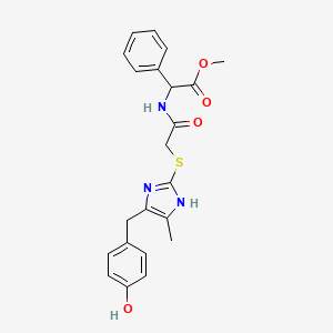 molecular formula C22H23N3O4S B4325722 methyl [({[5-(4-hydroxybenzyl)-4-methyl-1H-imidazol-2-yl]thio}acetyl)amino](phenyl)acetate 