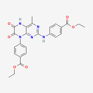 ethyl 4-[2-{[4-(ethoxycarbonyl)phenyl]amino}-6-hydroxy-4-methyl-7-oxopteridin-8(7H)-yl]benzoate