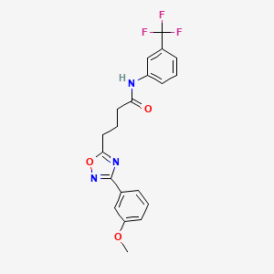 molecular formula C20H18F3N3O3 B4325735 4-[3-(3-methoxyphenyl)-1,2,4-oxadiazol-5-yl]-N-[3-(trifluoromethyl)phenyl]butanamide 