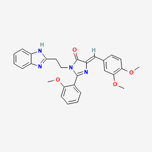 molecular formula C28H26N4O4 B4325761 3-[2-(1H-benzimidazol-2-yl)ethyl]-5-(3,4-dimethoxybenzylidene)-2-(2-methoxyphenyl)-3,5-dihydro-4H-imidazol-4-one 