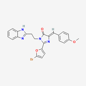 molecular formula C24H19BrN4O3 B4325777 3-[2-(1H-benzimidazol-2-yl)ethyl]-2-(5-bromo-2-furyl)-5-(4-methoxybenzylidene)-3,5-dihydro-4H-imidazol-4-one 