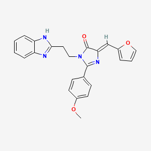 molecular formula C24H20N4O3 B4325782 3-[2-(1H-benzimidazol-2-yl)ethyl]-5-(2-furylmethylene)-2-(4-methoxyphenyl)-3,5-dihydro-4H-imidazol-4-one 