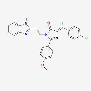 molecular formula C26H21ClN4O2 B4325787 3-[2-(1H-benzimidazol-2-yl)ethyl]-5-(4-chlorobenzylidene)-2-(4-methoxyphenyl)-3,5-dihydro-4H-imidazol-4-one 