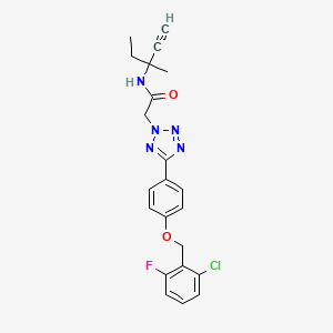 molecular formula C22H21ClFN5O2 B4325814 2-(5-{4-[(2-chloro-6-fluorobenzyl)oxy]phenyl}-2H-tetrazol-2-yl)-N-(1-ethyl-1-methylprop-2-yn-1-yl)acetamide 