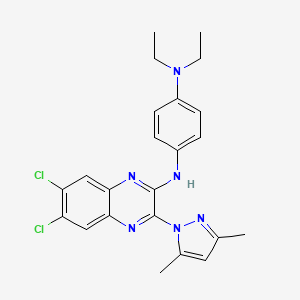 molecular formula C23H24Cl2N6 B4325820 N'-[6,7-dichloro-3-(3,5-dimethyl-1H-pyrazol-1-yl)quinoxalin-2-yl]-N,N-diethylbenzene-1,4-diamine 