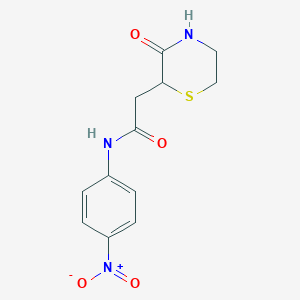 molecular formula C12H13N3O4S B4325840 N-(4-nitrophenyl)-2-(3-oxothiomorpholin-2-yl)acetamide 