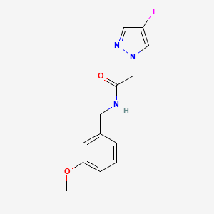 molecular formula C13H14IN3O2 B4325891 2-(4-iodo-1H-pyrazol-1-yl)-N-(3-methoxybenzyl)acetamide 