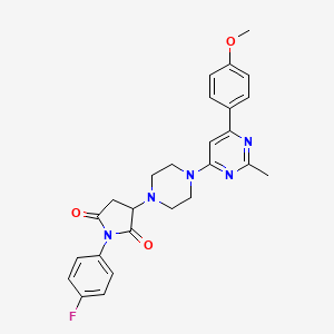 1-(4-fluorophenyl)-3-{4-[6-(4-methoxyphenyl)-2-methylpyrimidin-4-yl]piperazin-1-yl}pyrrolidine-2,5-dione
