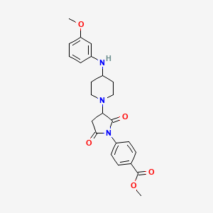 molecular formula C24H27N3O5 B4325931 methyl 4-(3-{4-[(3-methoxyphenyl)amino]piperidin-1-yl}-2,5-dioxopyrrolidin-1-yl)benzoate 