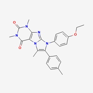 molecular formula C25H25N5O3 B4325976 8-(4-ethoxyphenyl)-1,3,6-trimethyl-7-(4-methylphenyl)-1H-imidazo[2,1-f]purine-2,4(3H,8H)-dione 
