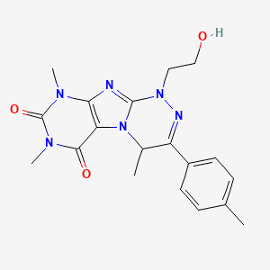molecular formula C19H22N6O3 B4326013 1-(2-hydroxyethyl)-4,7,9-trimethyl-3-(4-methylphenyl)-1,4-dihydro[1,2,4]triazino[3,4-f]purine-6,8(7H,9H)-dione 
