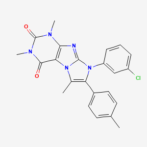 molecular formula C23H20ClN5O2 B4326018 8-(3-chlorophenyl)-1,3,6-trimethyl-7-(4-methylphenyl)-1H-imidazo[2,1-f]purine-2,4(3H,8H)-dione 