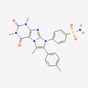 molecular formula C23H22N6O4S B4326019 4-[1,3,6-trimethyl-7-(4-methylphenyl)-2,4-dioxo-1,2,3,4-tetrahydro-8H-imidazo[2,1-f]purin-8-yl]benzenesulfonamide 