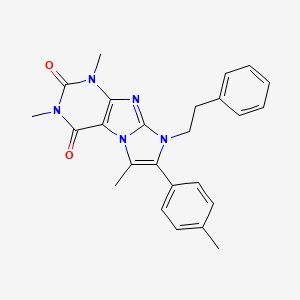 molecular formula C25H25N5O2 B4326025 1,3,6-trimethyl-7-(4-methylphenyl)-8-(2-phenylethyl)-1H-imidazo[2,1-f]purine-2,4(3H,8H)-dione 