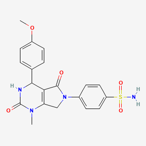 molecular formula C20H20N4O5S B4326039 4-[4-(4-methoxyphenyl)-1-methyl-2,5-dioxo-1,2,3,4,5,7-hexahydro-6H-pyrrolo[3,4-d]pyrimidin-6-yl]benzenesulfonamide 