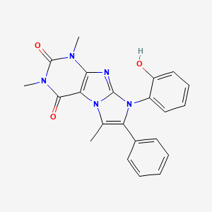molecular formula C22H19N5O3 B4326051 8-(2-hydroxyphenyl)-1,3,6-trimethyl-7-phenyl-1H-imidazo[2,1-f]purine-2,4(3H,8H)-dione 
