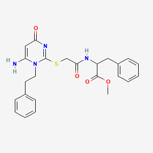 methyl N-({[6-amino-4-oxo-1-(2-phenylethyl)-1,4-dihydropyrimidin-2-yl]thio}acetyl)phenylalaninate