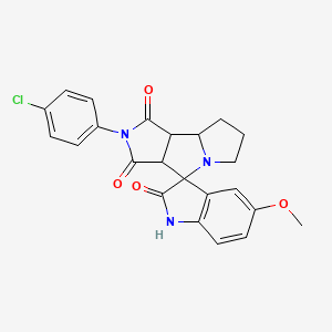 2'-(4-chlorophenyl)-5-methoxy-3a',6',7',8',8a',8b'-hexahydro-1'H-spiro[indole-3,4'-pyrrolo[3,4-a]pyrrolizine]-1',2,3'(1H,2'H)-trione