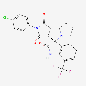 molecular formula C23H17ClF3N3O3 B4326074 2'-(4-chlorophenyl)-7-(trifluoromethyl)-3a',6',7',8',8a',8b'-hexahydro-1'H-spiro[indole-3,4'-pyrrolo[3,4-a]pyrrolizine]-1',2,3'(1H,2'H)-trione 