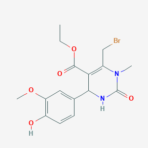 ethyl 6-(bromomethyl)-4-(4-hydroxy-3-methoxyphenyl)-1-methyl-2-oxo-1,2,3,4-tetrahydropyrimidine-5-carboxylate