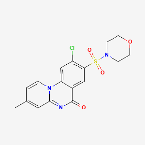 molecular formula C17H16ClN3O4S B4326119 9-chloro-3-methyl-8-(morpholin-4-ylsulfonyl)-6H-pyrido[1,2-a]quinazolin-6-one 