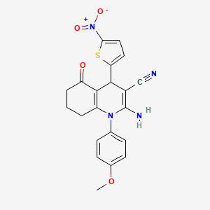 2-amino-1-(4-methoxyphenyl)-4-(5-nitro-2-thienyl)-5-oxo-1,4,5,6,7,8-hexahydroquinoline-3-carbonitrile