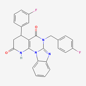 6-(4-fluorobenzyl)-4-(3-fluorophenyl)-3,4-dihydropyrido[3',2':5,6]pyrimido[1,2-a]benzimidazole-2,5(1H,6H)-dione