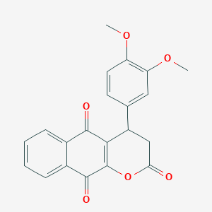 molecular formula C21H16O6 B4326175 4-(3,4-dimethoxyphenyl)-3,4-dihydro-2H-benzo[g]chromene-2,5,10-trione 