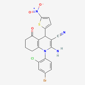 molecular formula C20H14BrClN4O3S B4326190 2-amino-1-(4-bromo-2-chlorophenyl)-4-(5-nitro-2-thienyl)-5-oxo-1,4,5,6,7,8-hexahydroquinoline-3-carbonitrile 