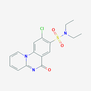 molecular formula C16H16ClN3O3S B4326212 9-chloro-N,N-diethyl-6-oxo-6H-pyrido[1,2-a]quinazoline-8-sulfonamide 