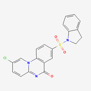 molecular formula C20H14ClN3O3S B4326213 2-chloro-8-(2,3-dihydro-1H-indol-1-ylsulfonyl)-6H-pyrido[1,2-a]quinazolin-6-one 