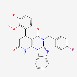 molecular formula C28H23FN4O4 B4326240 4-(2,3-dimethoxyphenyl)-6-(4-fluorobenzyl)-3,4-dihydropyrido[3',2':5,6]pyrimido[1,2-a]benzimidazole-2,5(1H,6H)-dione 