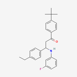 molecular formula C27H30FNO B4326253 1-(4-tert-butylphenyl)-3-(4-ethylphenyl)-3-[(3-fluorophenyl)amino]propan-1-one 