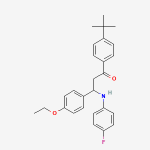 molecular formula C27H30FNO2 B4326264 1-(4-tert-butylphenyl)-3-(4-ethoxyphenyl)-3-[(4-fluorophenyl)amino]propan-1-one 