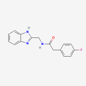 molecular formula C16H14FN3O B4326269 N-(1H-benzimidazol-2-ylmethyl)-2-(4-fluorophenyl)acetamide 