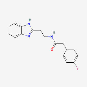 molecular formula C17H16FN3O B4326284 N-[2-(1H-benzimidazol-2-yl)ethyl]-2-(4-fluorophenyl)acetamide 