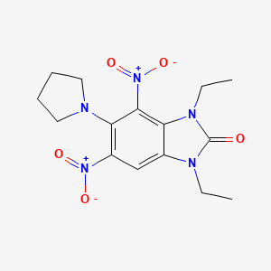 molecular formula C15H19N5O5 B4326294 1,3-diethyl-4,6-dinitro-5-pyrrolidin-1-yl-1,3-dihydro-2H-benzimidazol-2-one 