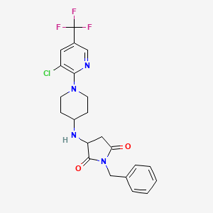 molecular formula C22H22ClF3N4O2 B4326357 1-benzyl-3-({1-[3-chloro-5-(trifluoromethyl)pyridin-2-yl]piperidin-4-yl}amino)pyrrolidine-2,5-dione 