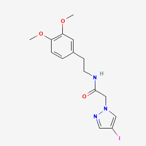 molecular formula C15H18IN3O3 B4326367 N-[2-(3,4-dimethoxyphenyl)ethyl]-2-(4-iodo-1H-pyrazol-1-yl)acetamide 