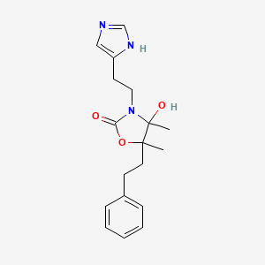 molecular formula C18H23N3O3 B4326387 4-hydroxy-3-[2-(1H-imidazol-5-yl)ethyl]-4,5-dimethyl-5-(2-phenylethyl)-1,3-oxazolidin-2-one 
