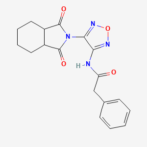 molecular formula C18H18N4O4 B4326414 N-[4-(1,3-dioxooctahydro-2H-isoindol-2-yl)-1,2,5-oxadiazol-3-yl]-2-phenylacetamide 
