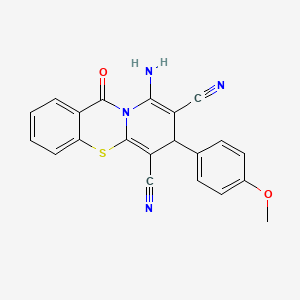 9-amino-7-(4-methoxyphenyl)-11-oxo-7H,11H-pyrido[2,1-b][1,3]benzothiazine-6,8-dicarbonitrile