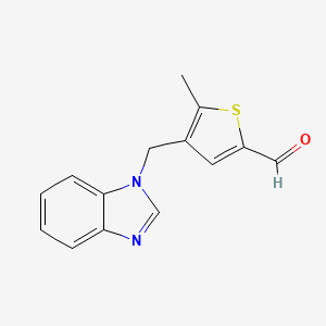 molecular formula C14H12N2OS B4326459 4-(1H-benzimidazol-1-ylmethyl)-5-methylthiophene-2-carbaldehyde 