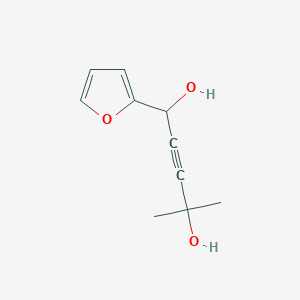 molecular formula C10H12O3 B4326471 1-(2-furyl)-4-methylpent-2-yne-1,4-diol 