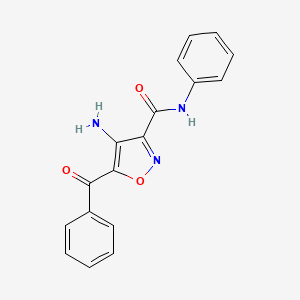 molecular formula C17H13N3O3 B4326478 4-氨基-5-苯甲酰基-N-苯基异恶唑-3-甲酰胺 