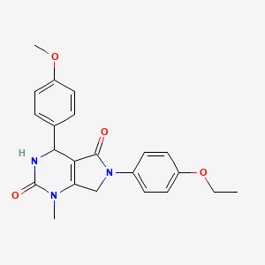 molecular formula C22H23N3O4 B4326491 6-(4-ethoxyphenyl)-4-(4-methoxyphenyl)-1-methyl-3,4,6,7-tetrahydro-1H-pyrrolo[3,4-d]pyrimidine-2,5-dione 
