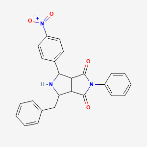 molecular formula C25H21N3O4 B4326497 4-benzyl-6-(4-nitrophenyl)-2-phenyltetrahydropyrrolo[3,4-c]pyrrole-1,3(2H,3aH)-dione 